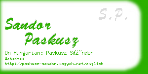 sandor paskusz business card